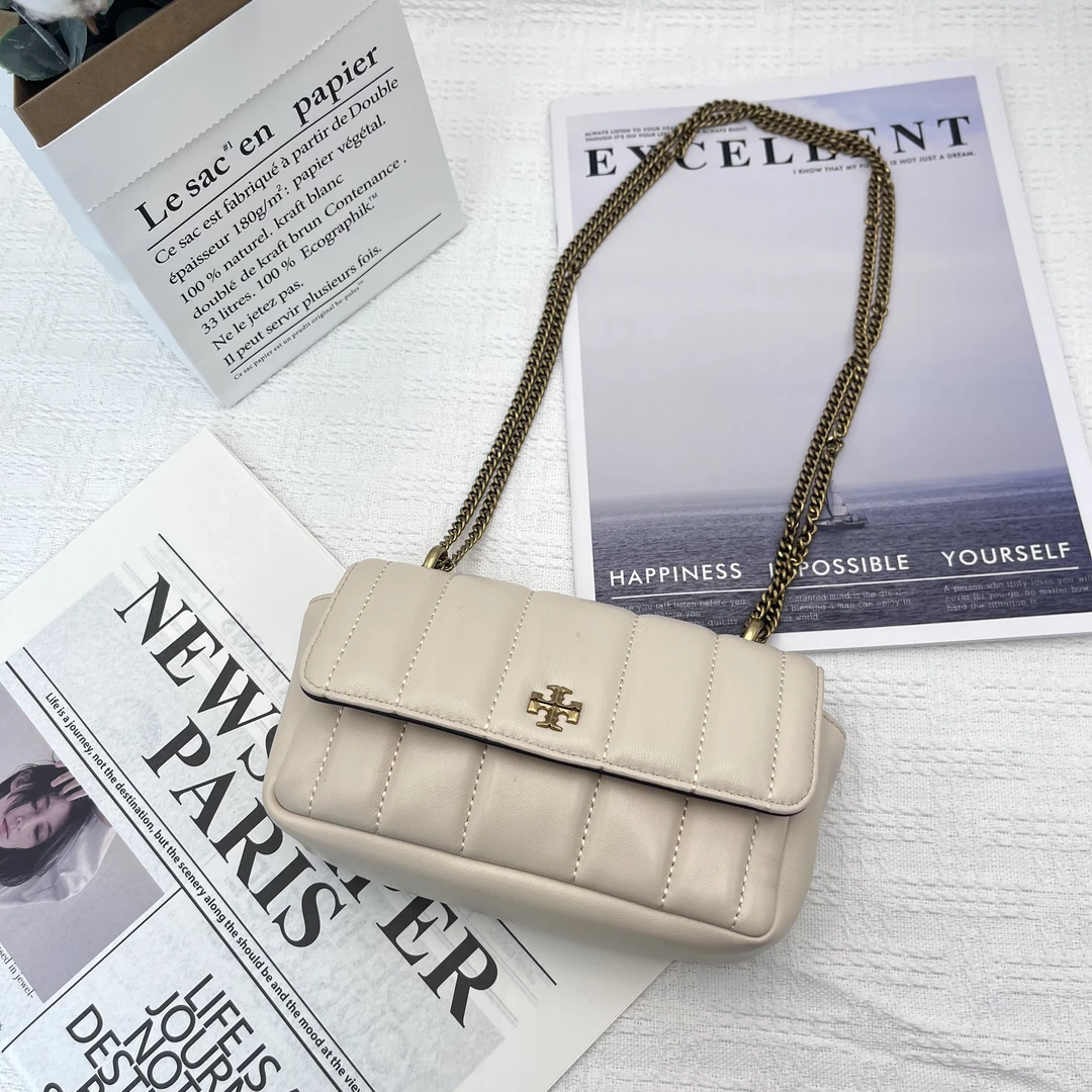 99新  Tory Burch/汤丽柏琦 Kira白色迷你单肩包链条包 006小香风