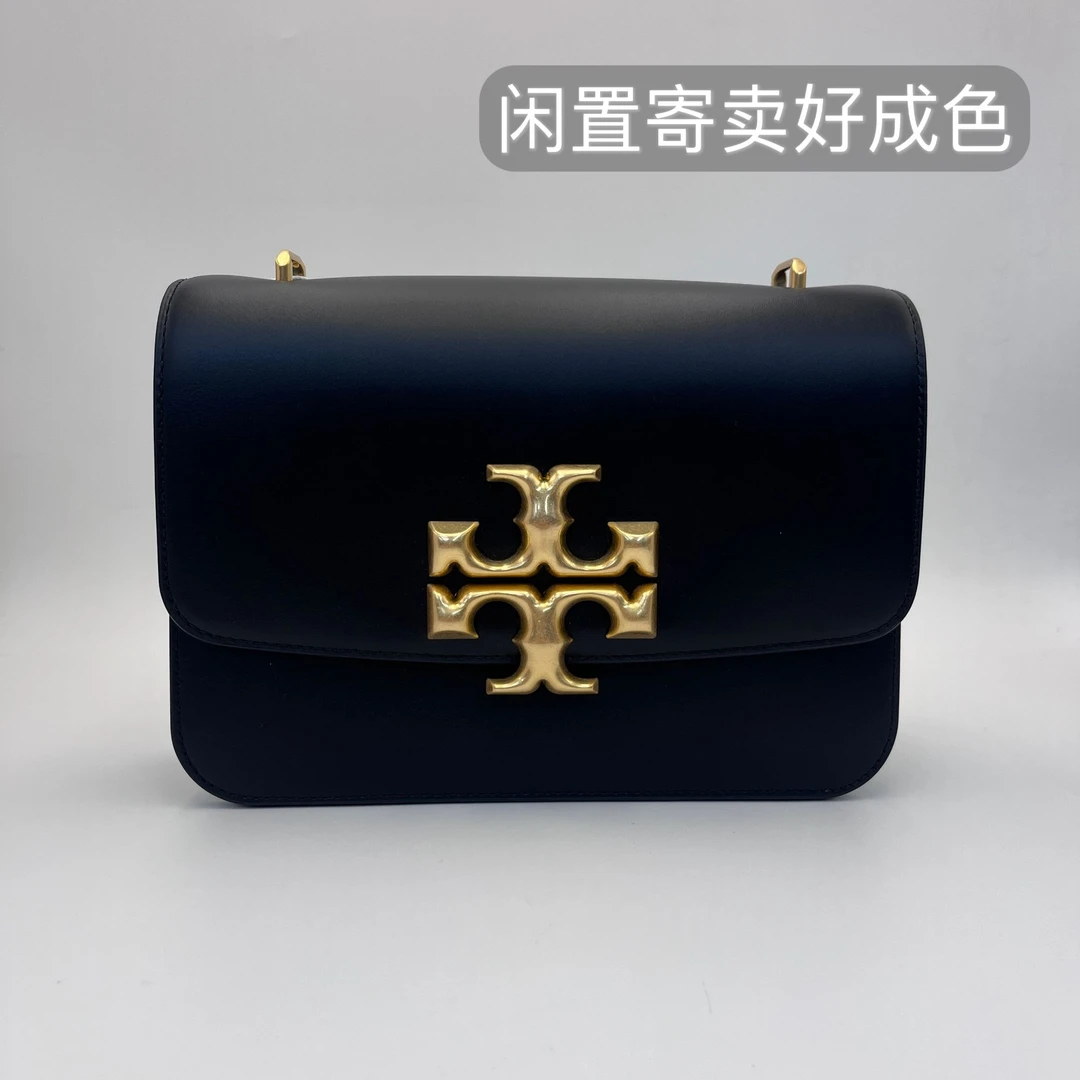 95新 TORY BURCH/汤丽柏琦 Eleanor黑色大号金砖包单肩包 035经典