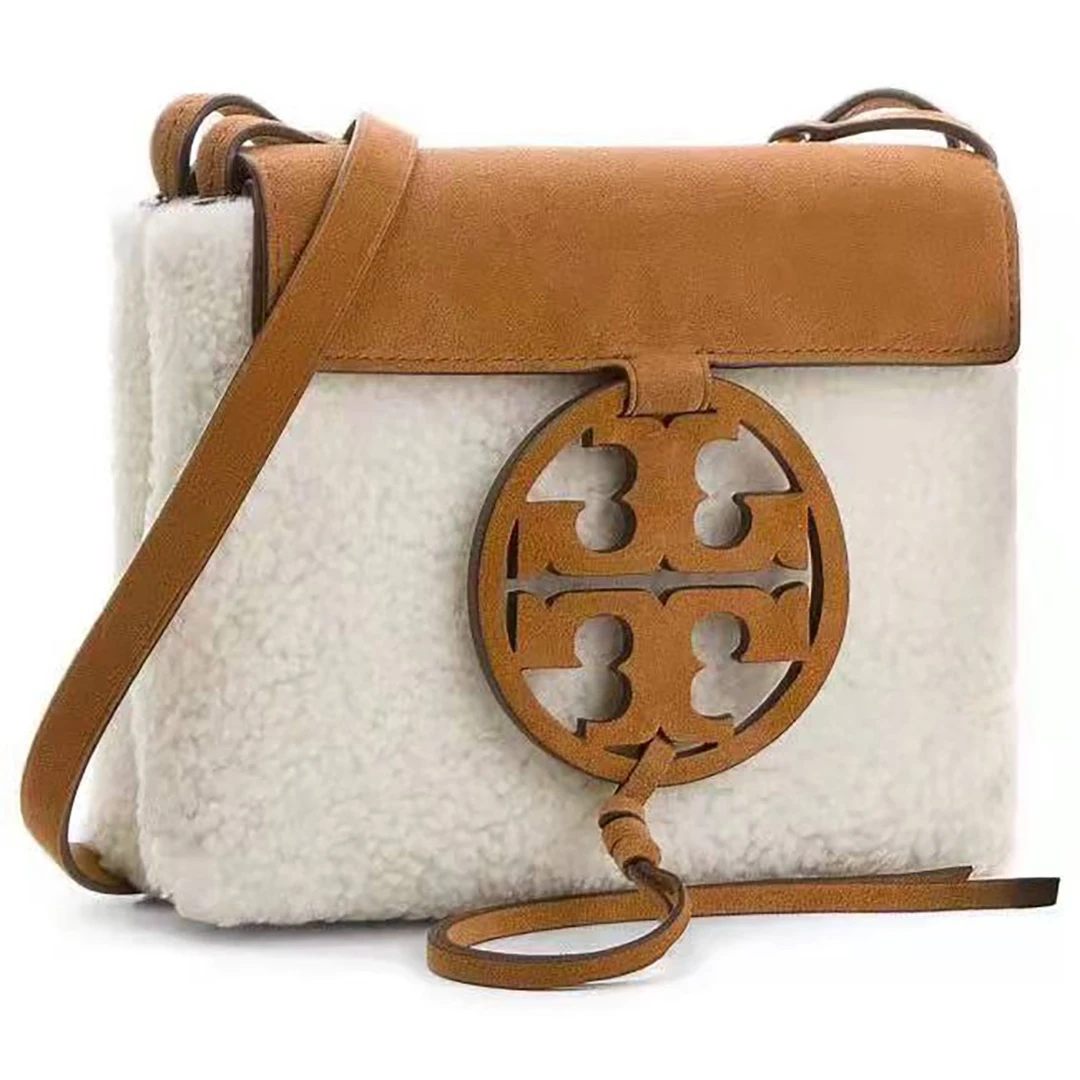 99新 TORY BURCH/汤丽柏琦 羽诚清仓/麂皮绒面包邮差包/077白色