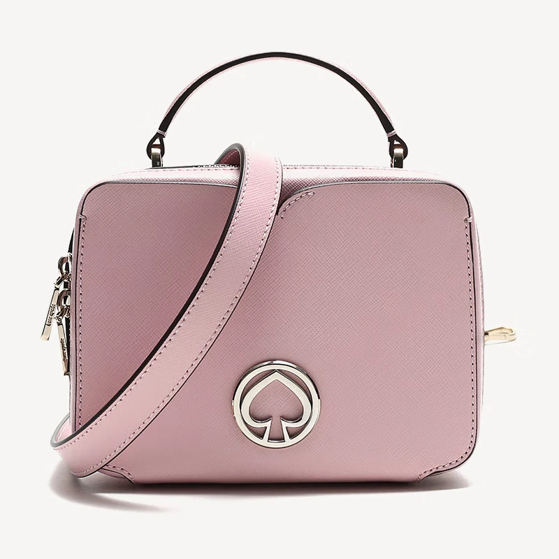 95新  Kate Spade/凯特丝蓓 粉色牛皮 手提包斜挎包132 女士休闲