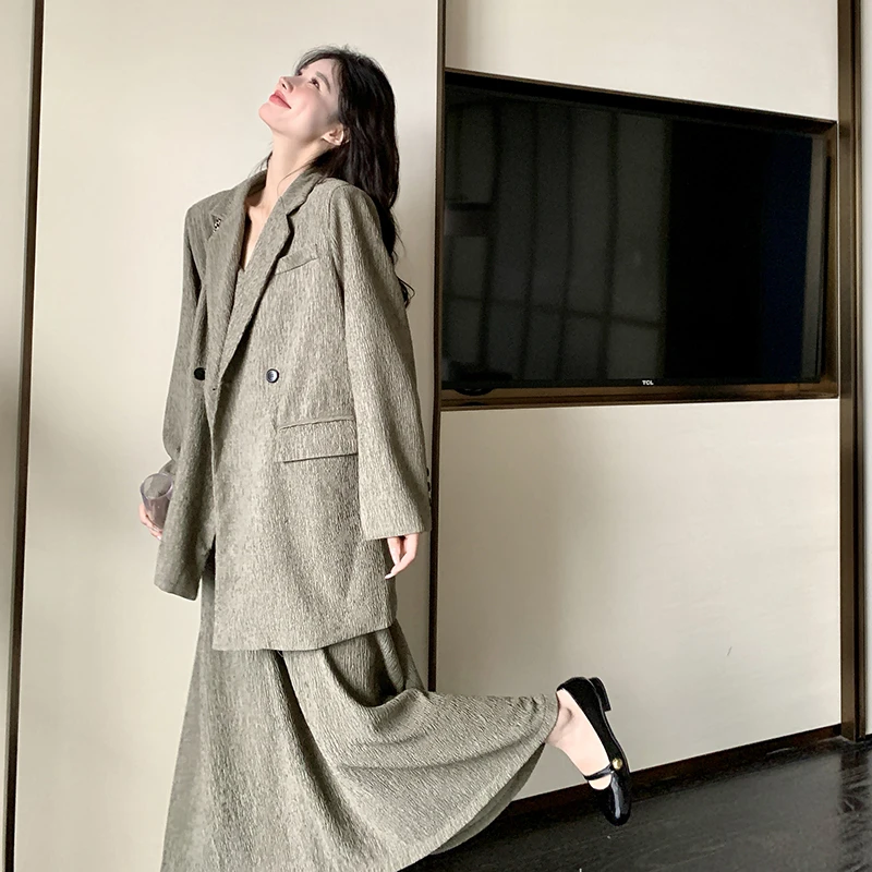 高级感西装套装裙女2024秋季新款设计感小众西服外套吊带裙两件套