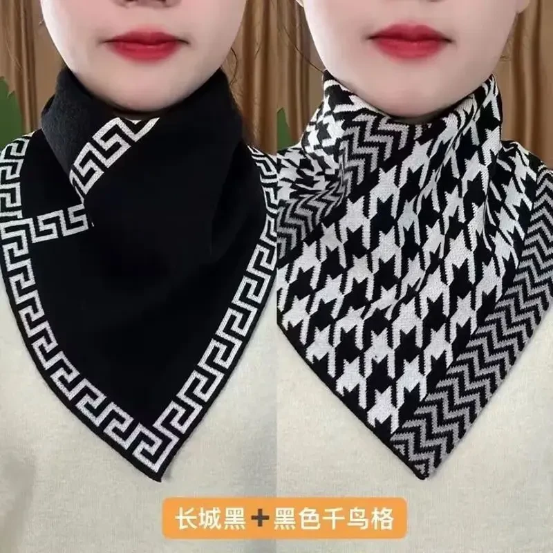 围脖新款尚时绒布秋冬季护颈韩版防寒百搭脖套保暖气质三角围巾