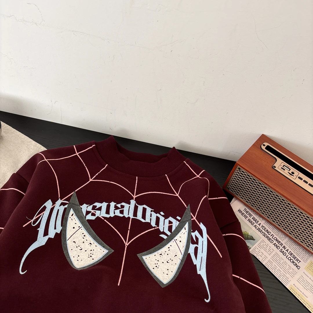 2024新款冬款卫衣韩版加绒加厚圆领卫衣蜘蛛侠