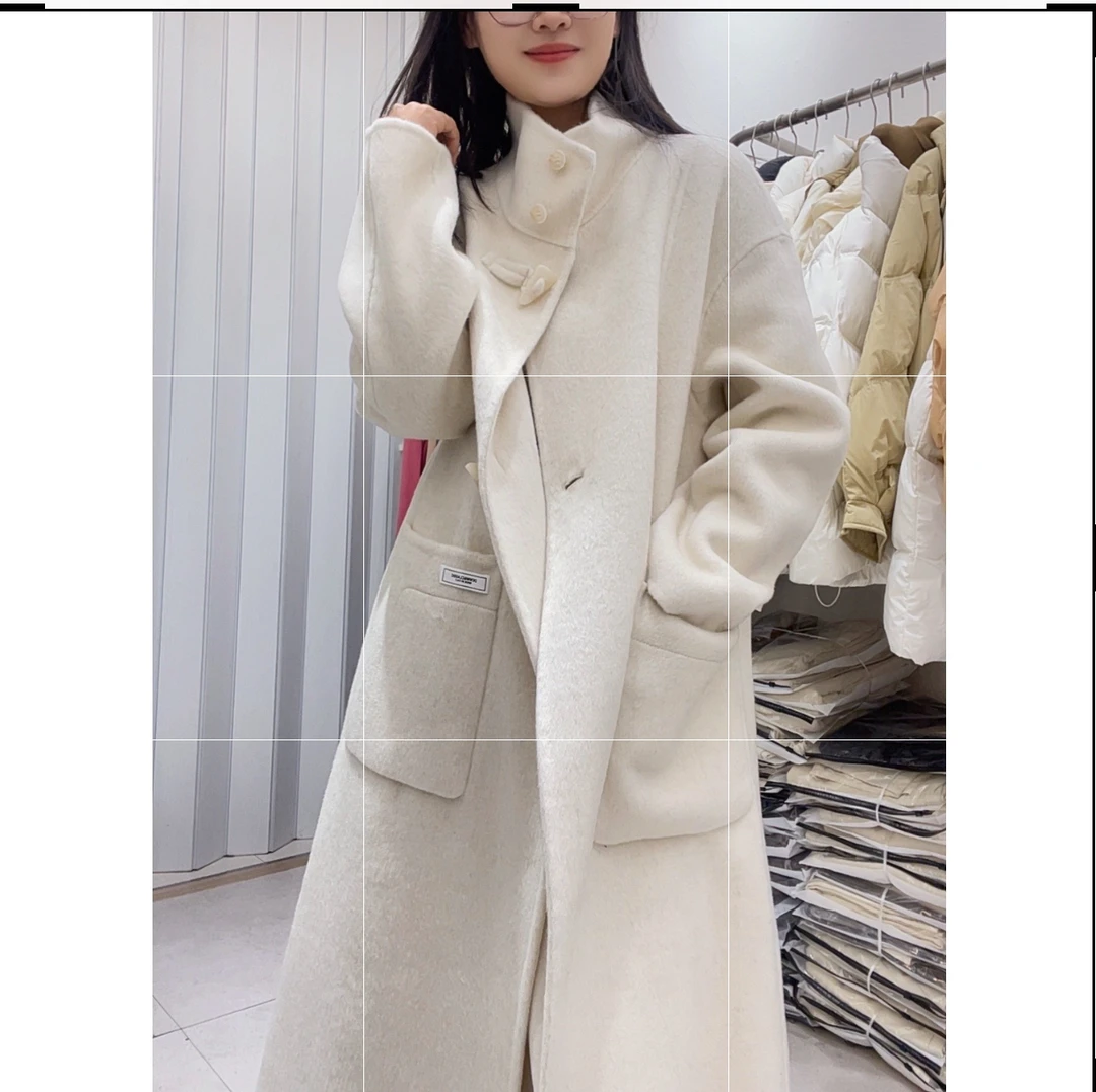 《依菲家》冬款新品高级感品质双面羊绒大衣中长款毛印毛呢气质