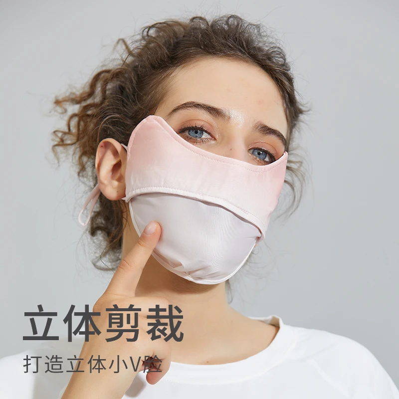cosleaf/科里芙夏季遮阳防紫外线透气男女防晒护眼角猫耳冰丝口罩