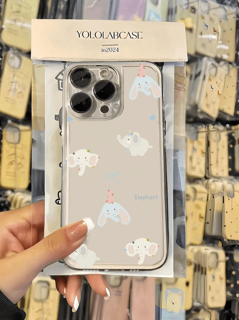 【果盟】卡通可爱满屏小象适用苹果华为安卓iphone14pro15手机壳13