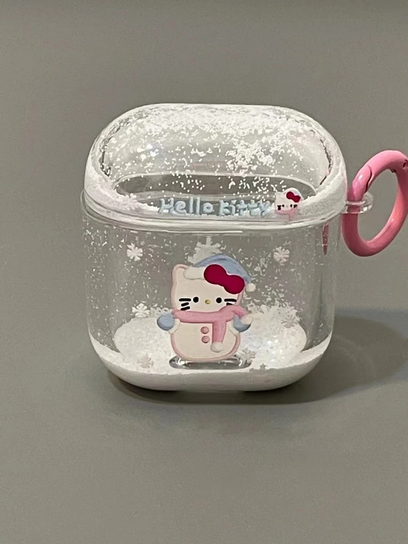 【果盟】卡通流沙雪人kt猫适用AirPodspro保护套各代苹果蓝牙耳机壳