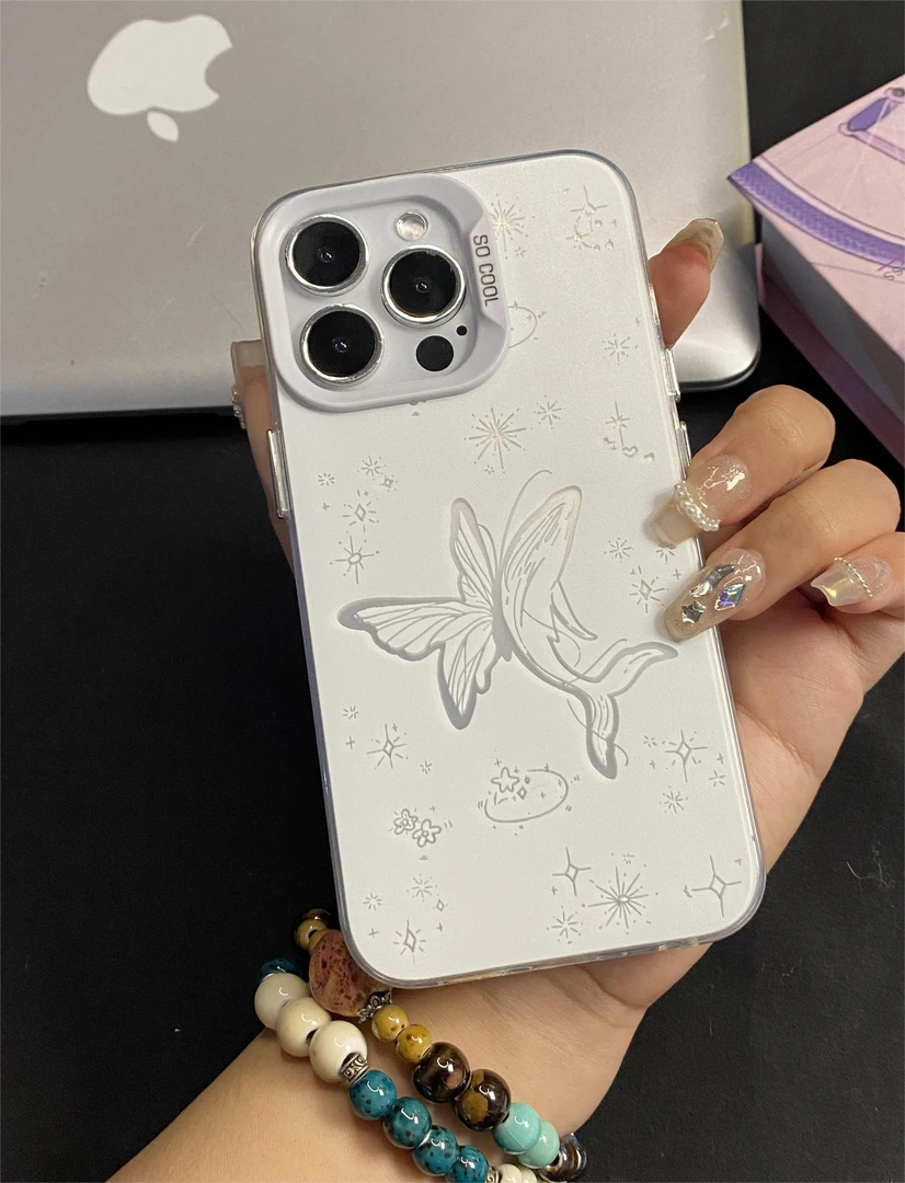 【果盟】可爱镂空蝴蝶鲸鱼苹果华为手机壳iphone15promax13卡通14