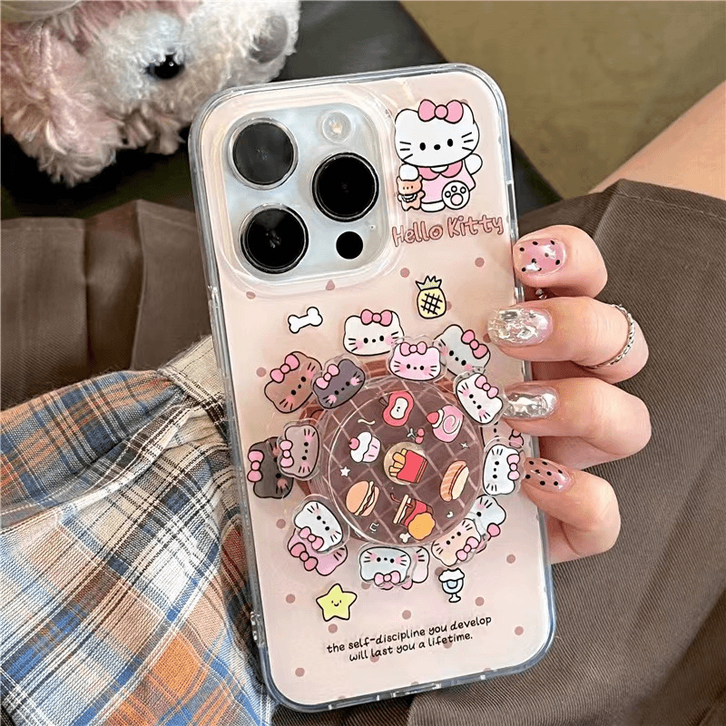 【果盟】野餐凯蒂猫适用iPhone15卡通14promax12手机壳苹果13支架11
