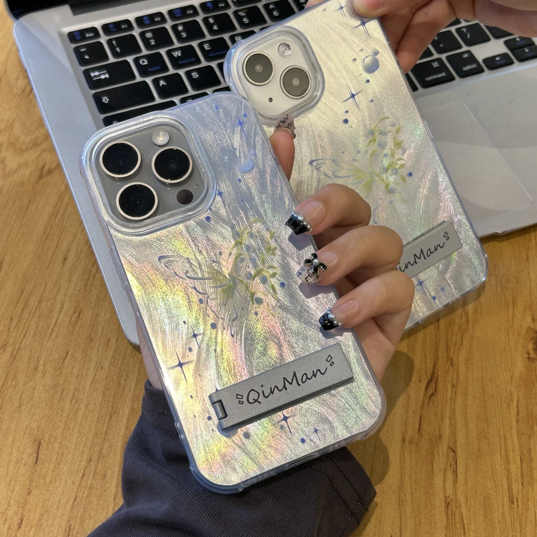 【果盟】ins铃兰蝴蝶支架小众苹果华为手机壳vivo14p/15promax13