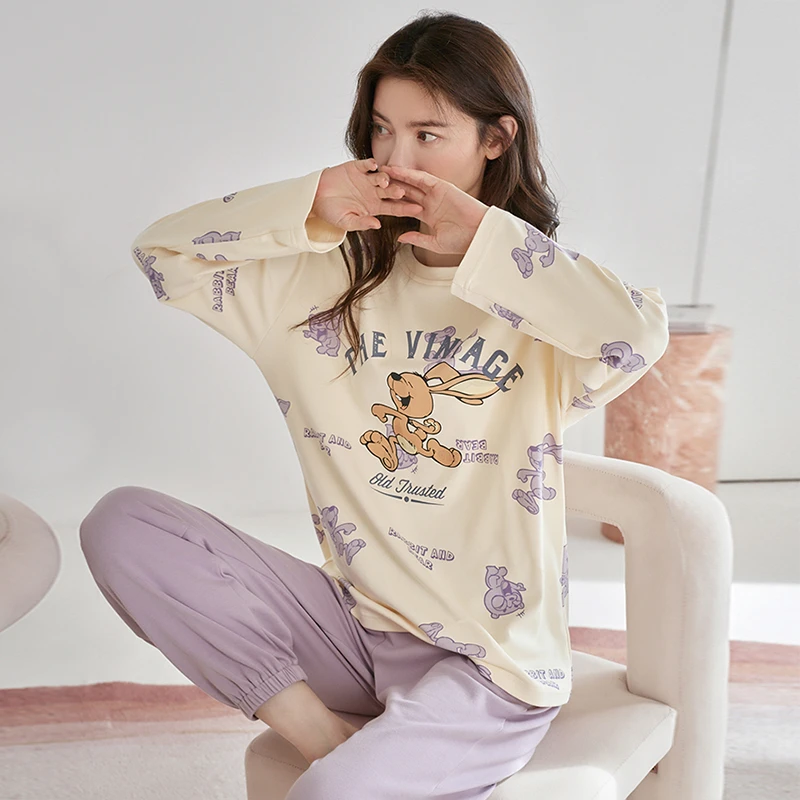 【多款可选】睡衣女秋季纯棉长袖新款秋天女士时尚全棉简约家居服