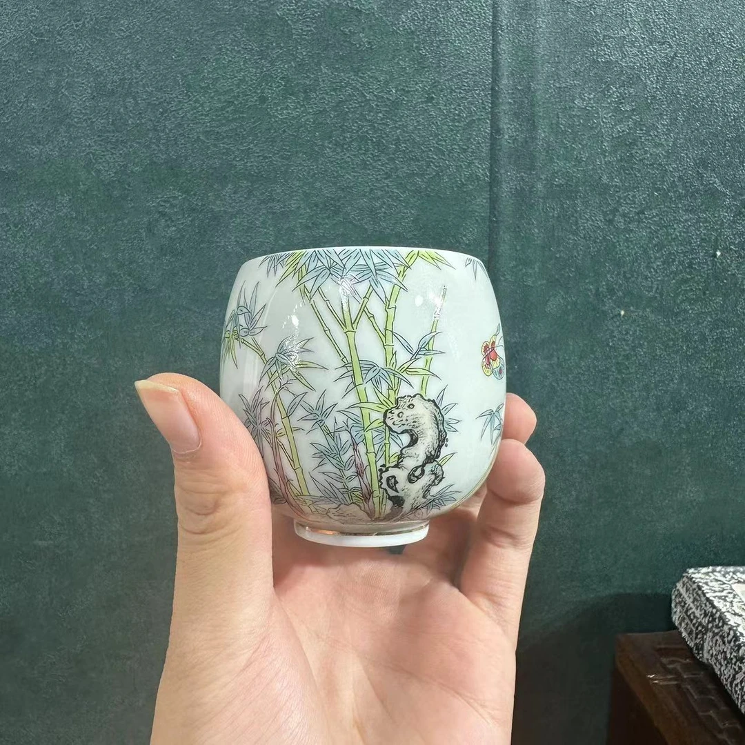 道人庭仿古竹林鎏银圆月主人杯 2081