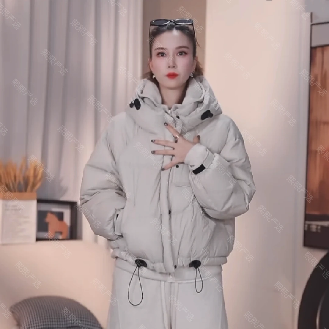 XX.YX（冬日小调）冬季厚款洋气休闲连帽短款连帽羽绒服外套8811