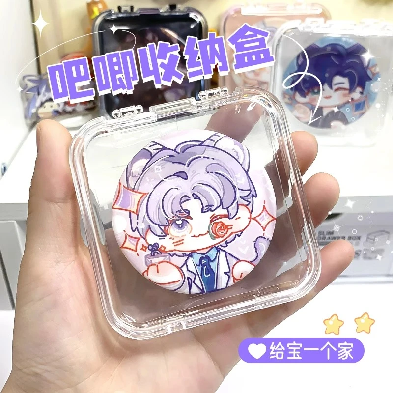 58mm吧唧收纳盒动漫徽章胸章谷子收纳立牌亚克力保护袋58吧唧盒子