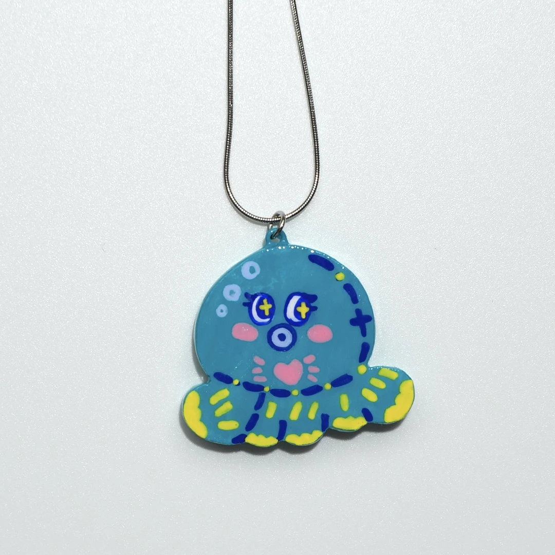 不锈钢项链 王甜心项链 《自由海洋》系列100%手工捏制进口丙烯上色