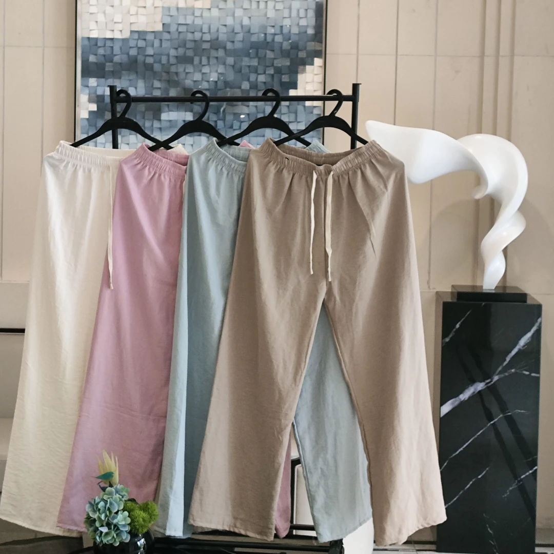 春秋夏宽奶昔醋酸裤长裤