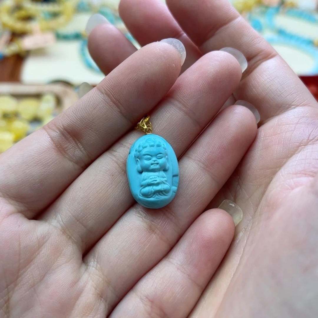 【闪购商品】绿松石吊坠(不含链)18K金镶嵌