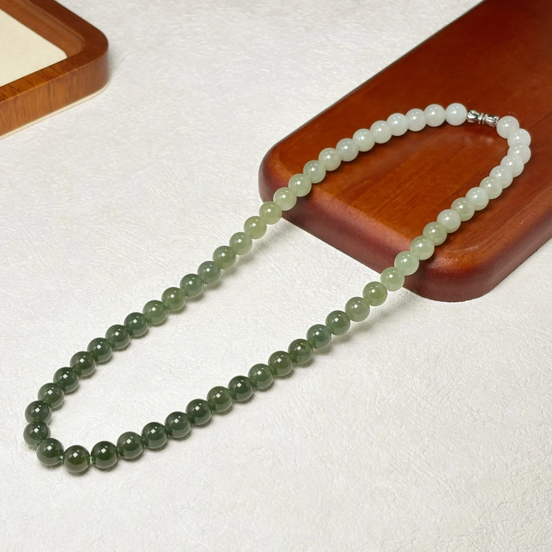 【老郑家】和田玉项链  约8mm（多样性发一件）926