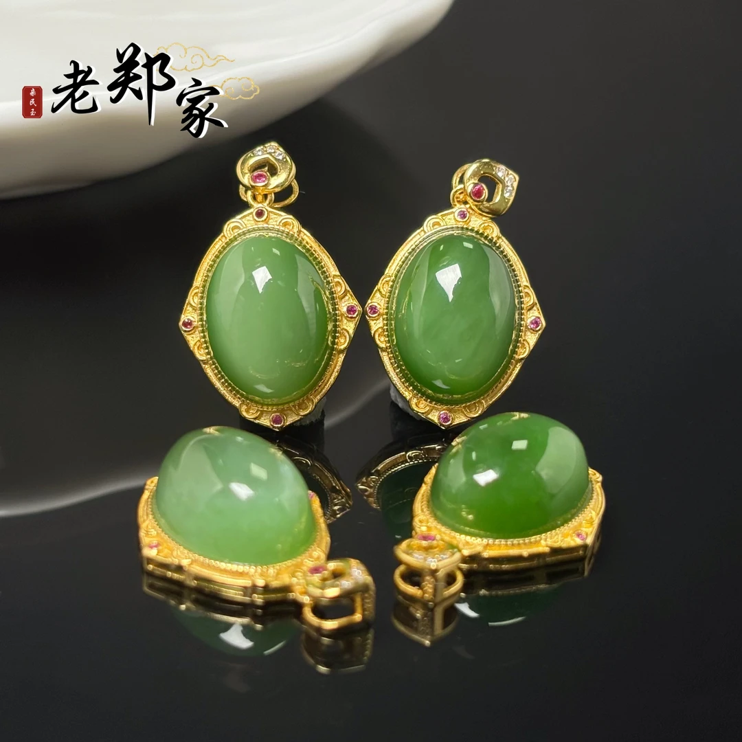 【老郑家】925银和田玉蛋面吊坠（多样性发一件不带链)2783