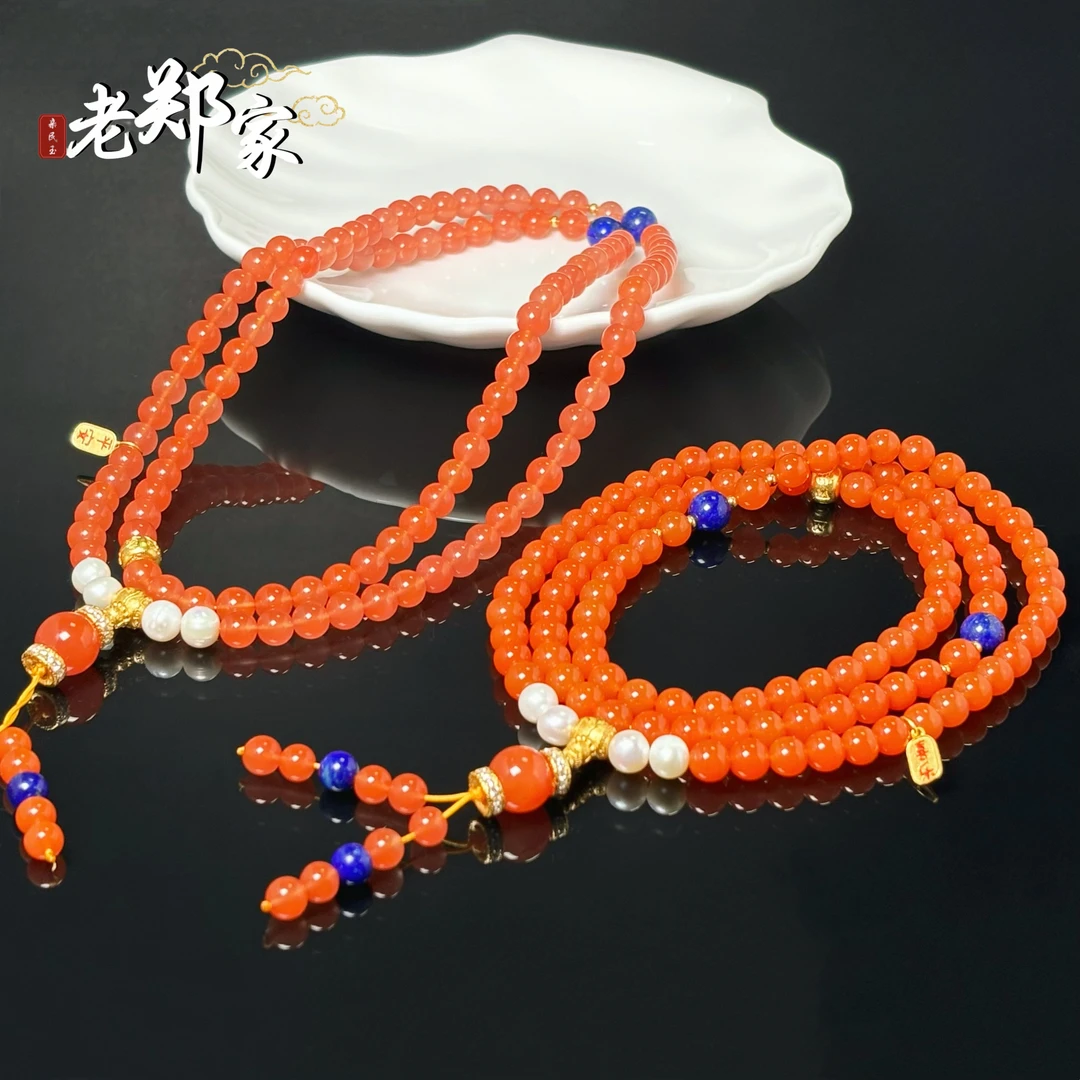 【老郑家】天然南红玛瑙DIY多圈手串  约7mm多样性发1件LX185