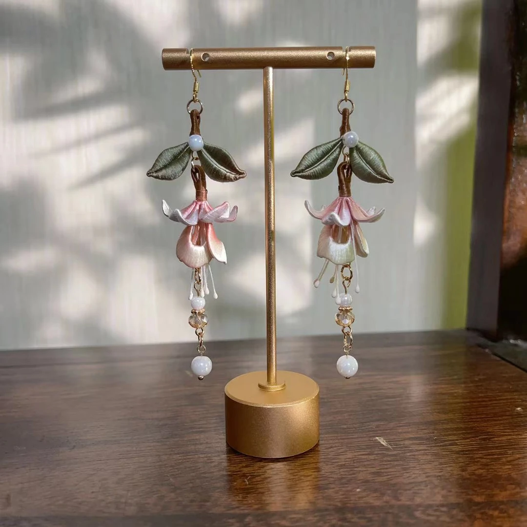 非遗手工缠花工艺制作金钟花耳饰国风仙女百搭款