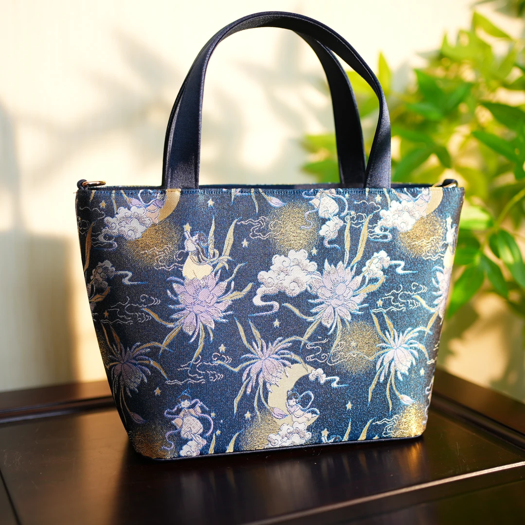 【月下昙花仙女托特包】LDX非遗宋锦 尺寸25*17cm 国风搭配礼品