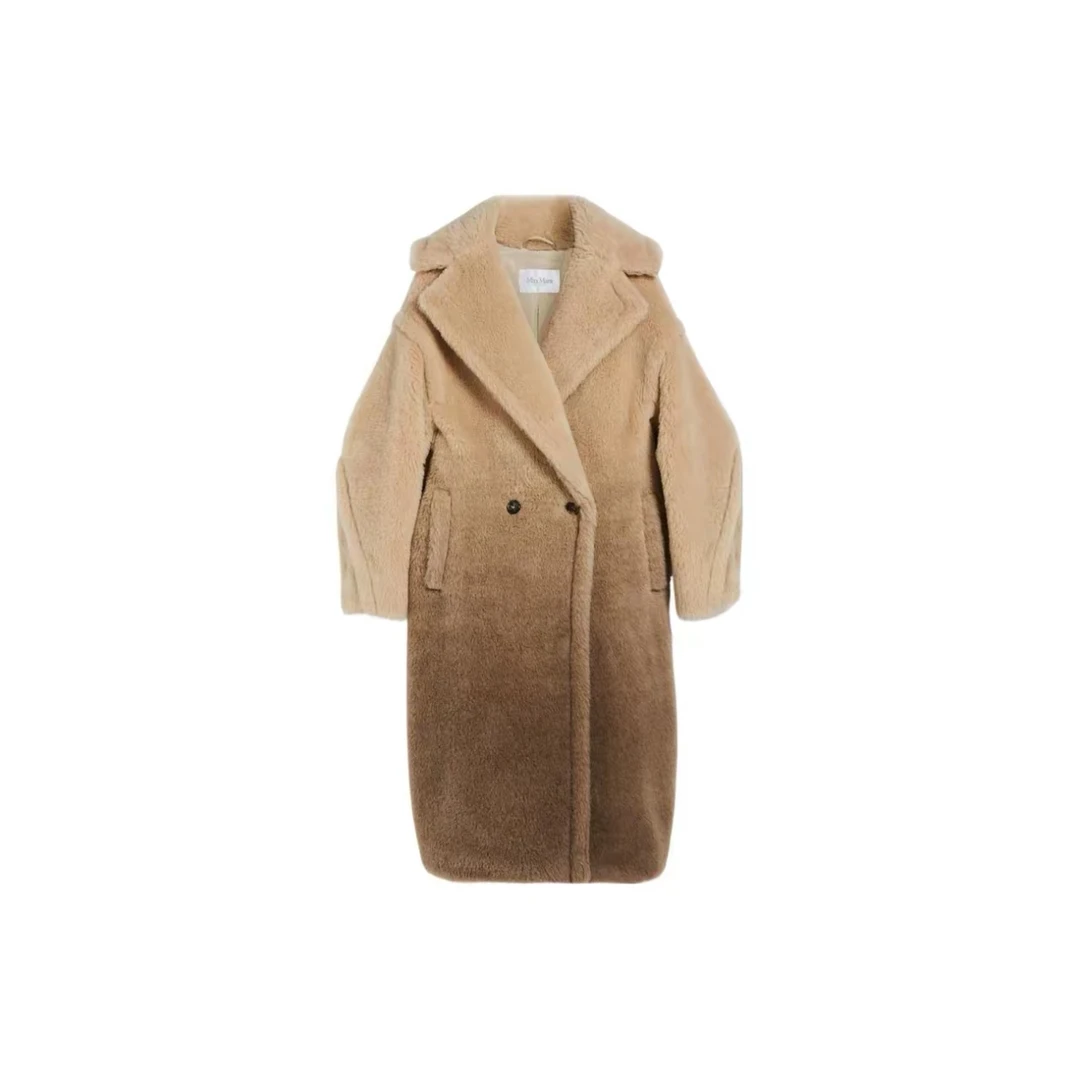 全新未使用 MaxMara 沙色渐变色Teddy泰迪熊休闲时尚羊毛大衣外套