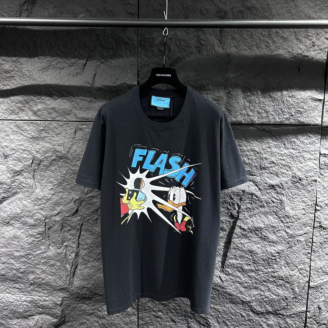 全新未使用 GUCCI/古驰 联名款唐老鸭印花logo圆领休闲短袖T恤