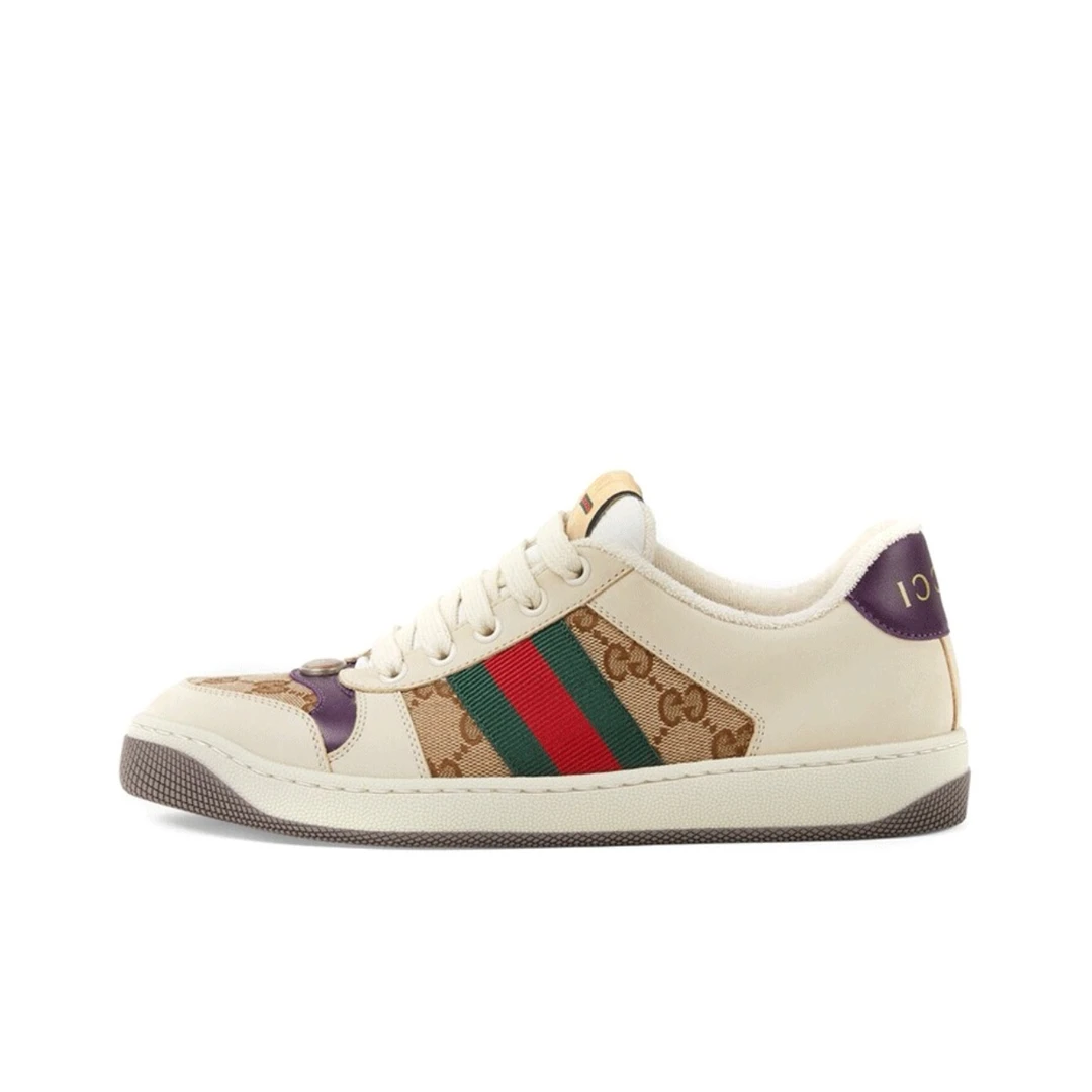 全新未使用 GUCCI/古驰 经典复古乌木色女款小脏鞋休闲低帮板鞋