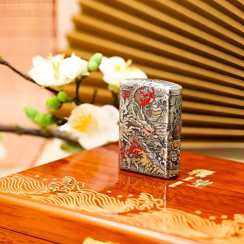 ZIPPO打火机正品-鹰皇超盔遁甲龙凤呈祥套壳重甲【达人专属】DYJ1