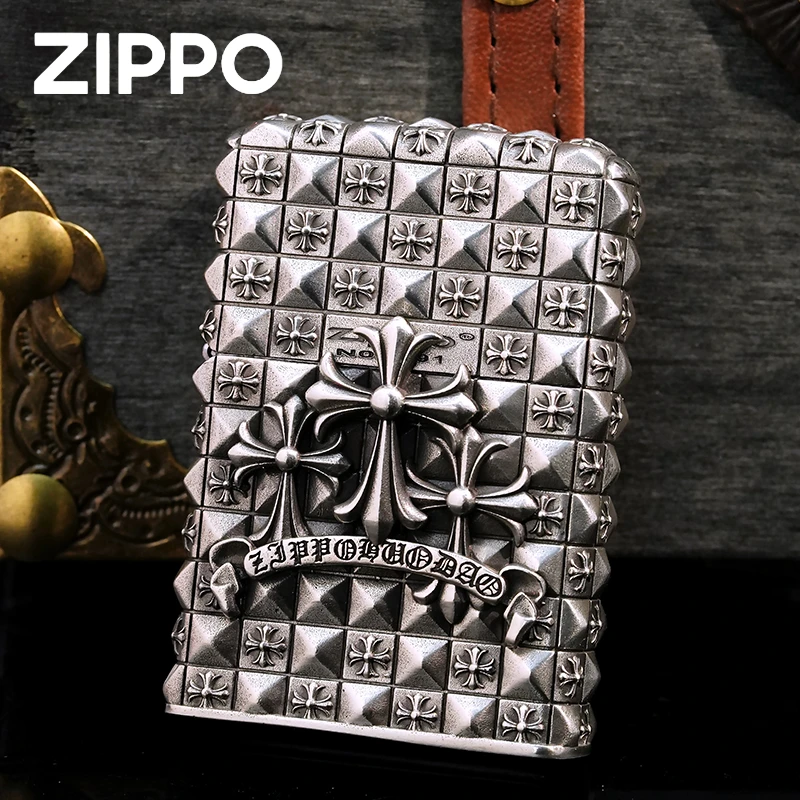 ZIPPO/之宝打火机/205-银色重甲十字花克罗心-礼盒套装DYJ1