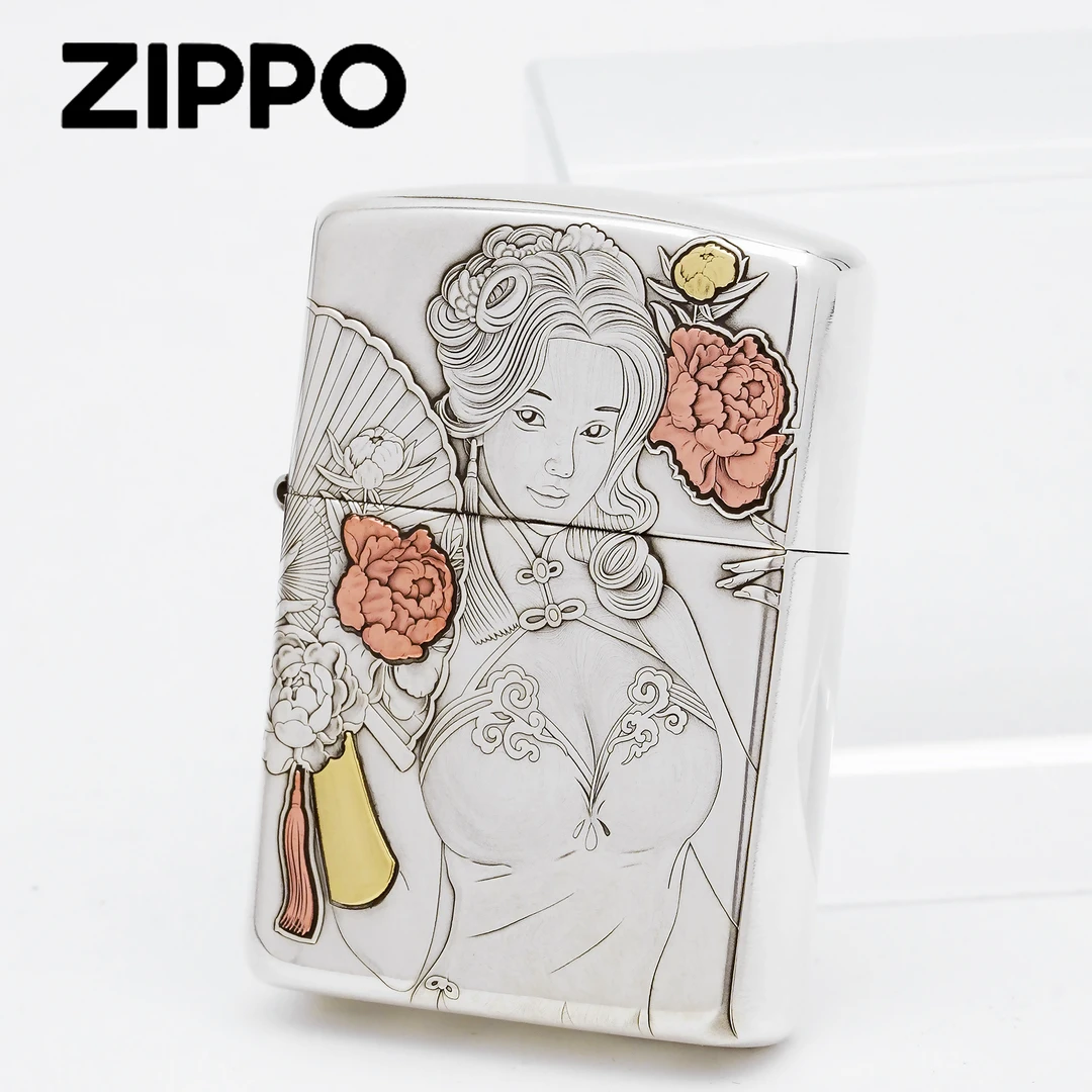ZIPPO/之宝打火机正品S925银盔甲【潘金莲】紫铜镶嵌经典DYJ1