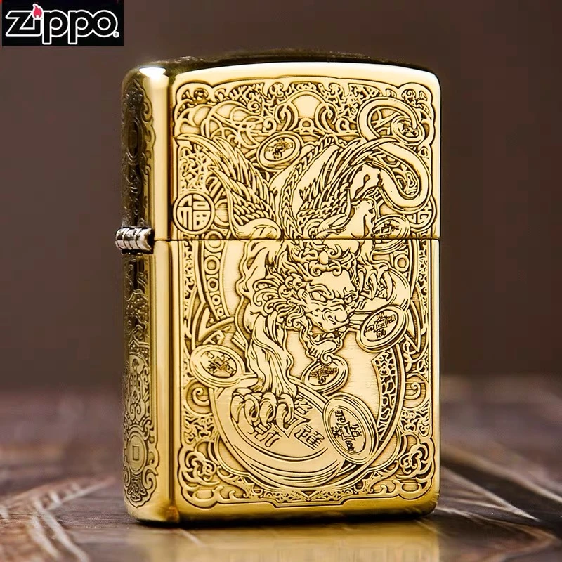 ZIPPO/之宝打火机-黄铜五面雕刻貔貅-盔甲 个性礼物 DYJ1