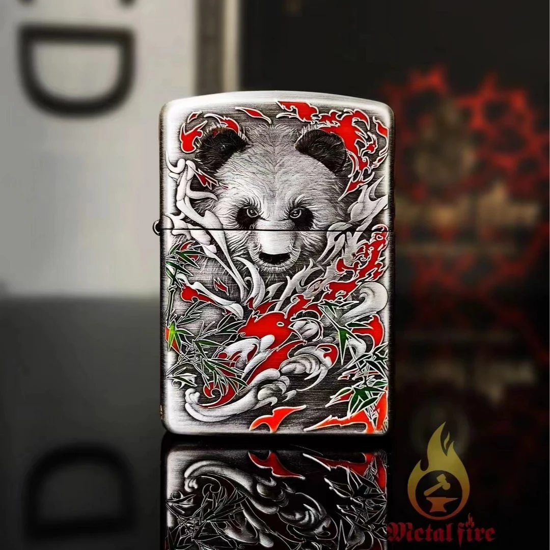 ZIPPO打火机【功夫熊猫】千语 熏银盔甲机  防风打火机【达人专属】