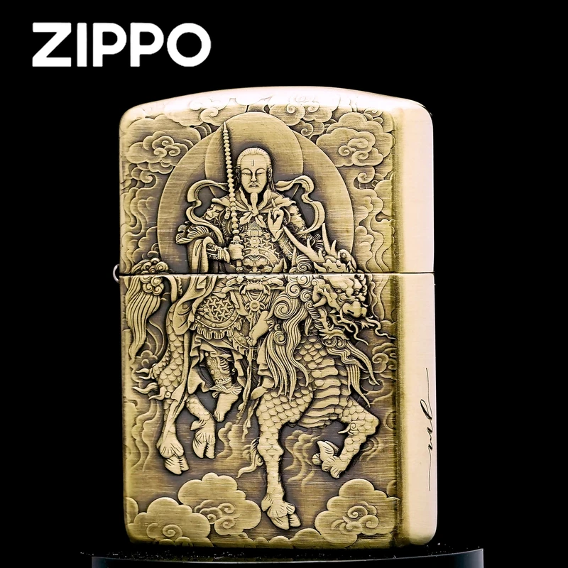 ZIPPO打火机正品【闻太师】封神榜黄铜盔甲男士收藏DYJ1