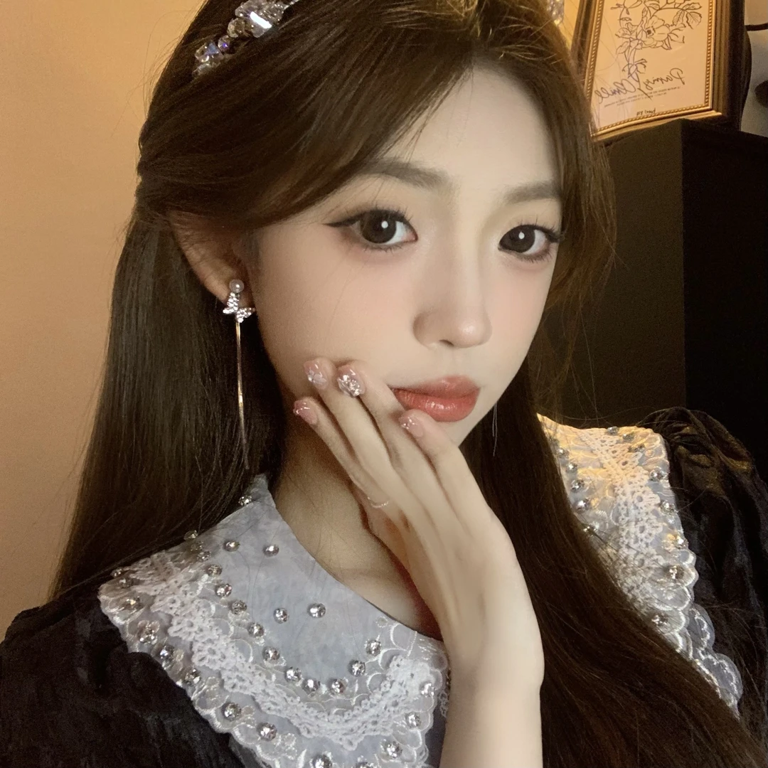 FULL GIRLISH耳环00878蝴蝶珠珠流苏百搭耳饰