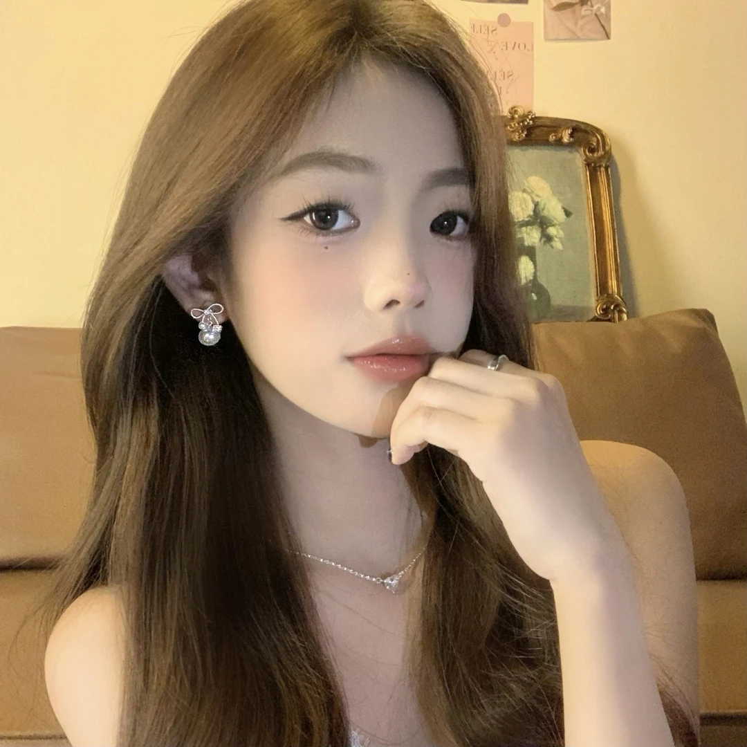 FULL girlish 00161时尚蝴蝶结珠珠耳环女精致