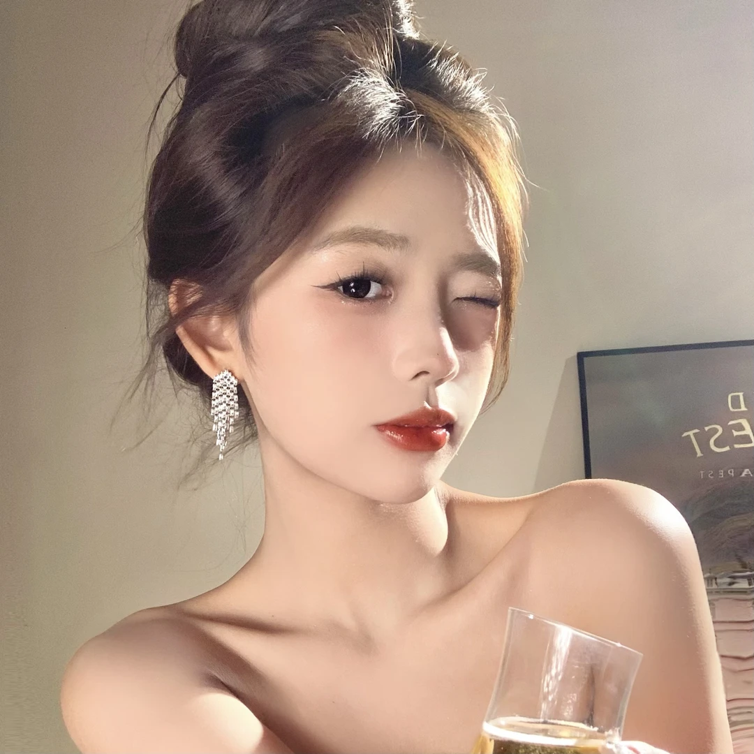 FULL girlishG1-00022 流苏耳钉轻奢气质百搭耳环耳饰