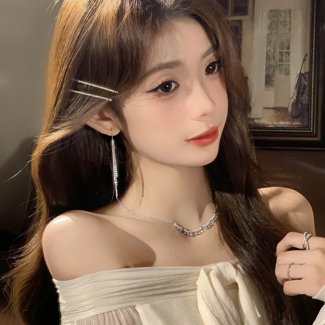 FULL GIRLISH耳环00924气质流苏微镶流苏耳饰