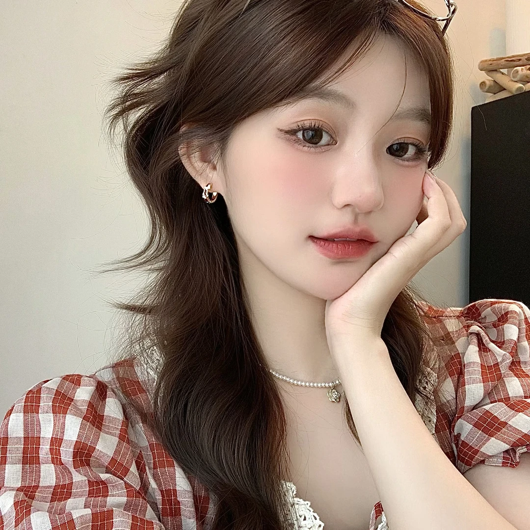 FULL GIRLISH耳环00579复古百搭红色滴油蝴蝶耳饰少女