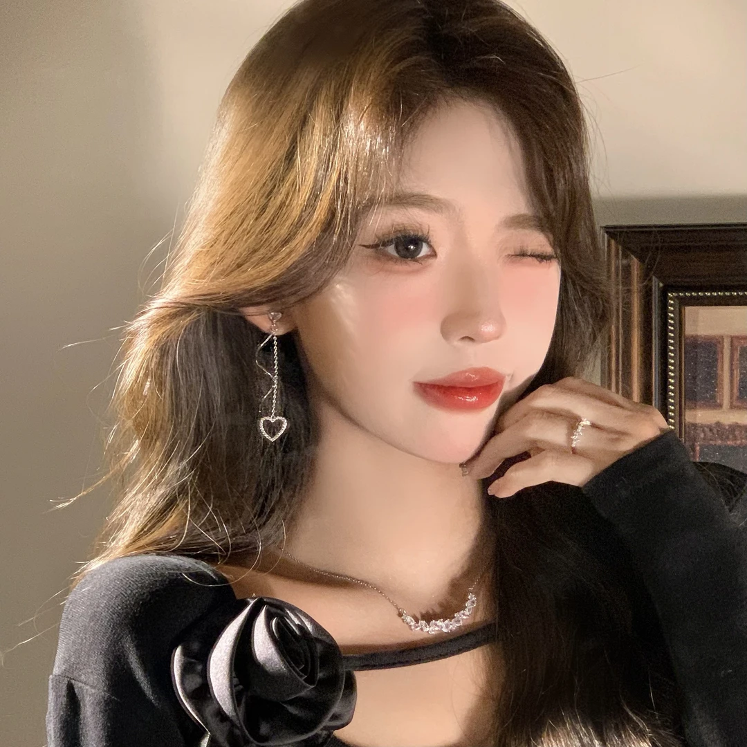 FULL GIRLISH耳环00494气质百搭爱心流苏耳饰