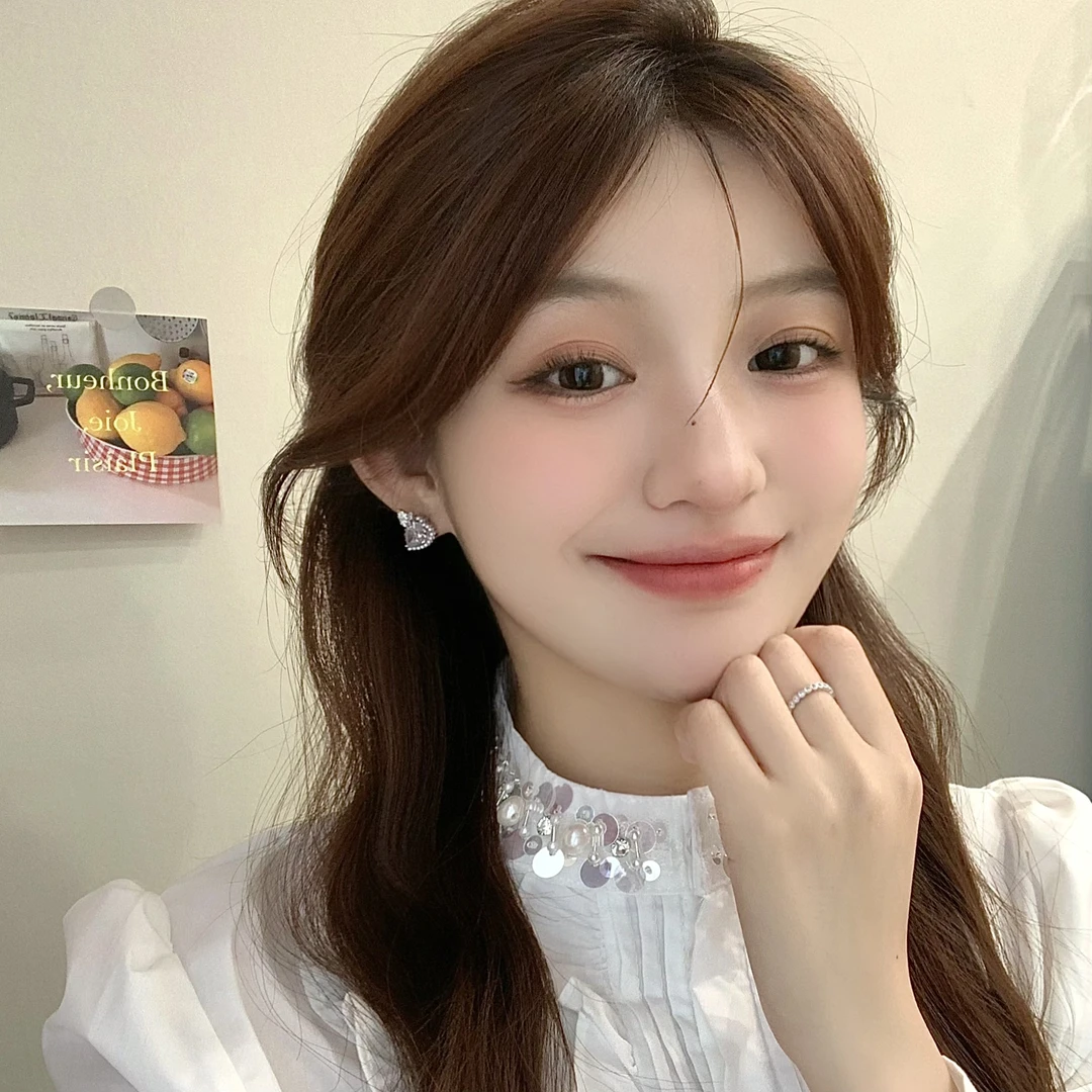 FULL GIRLISH耳环00911气质爱心珠珠蝴蝶耳饰