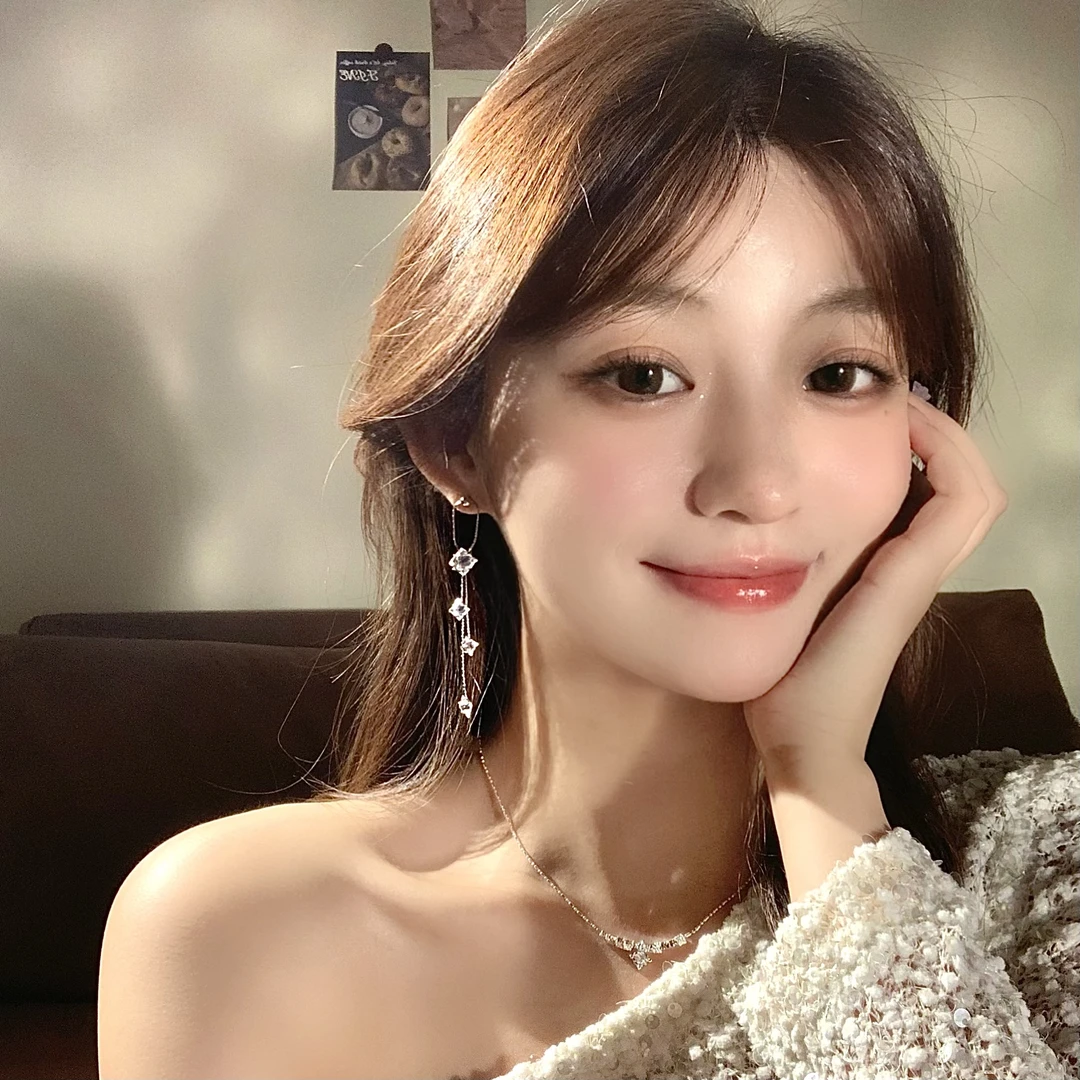 FULL girlish 00341长款显瘦时尚方圆脸流苏耳环百搭