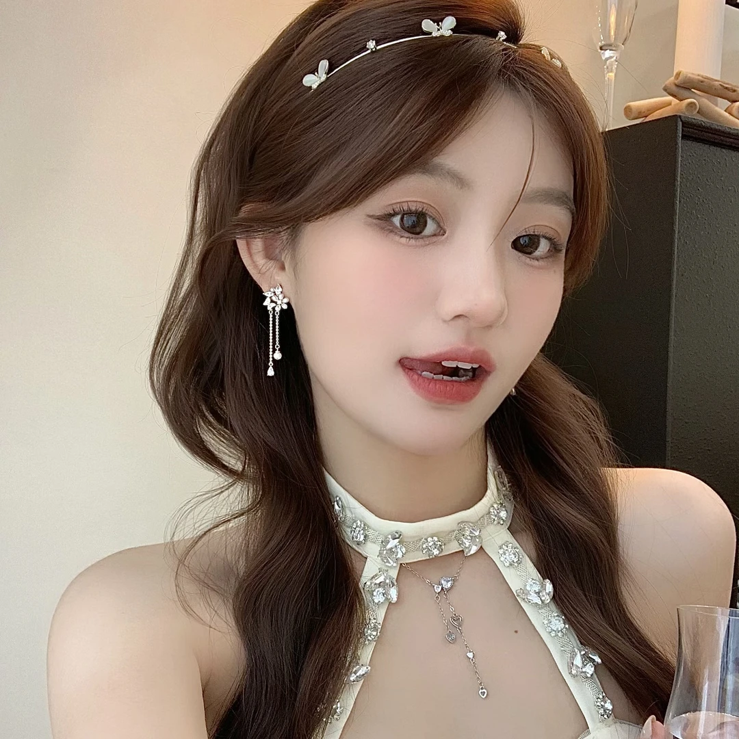 FULL GIRLISH耳环00614百搭花朵珠珠流苏耳饰