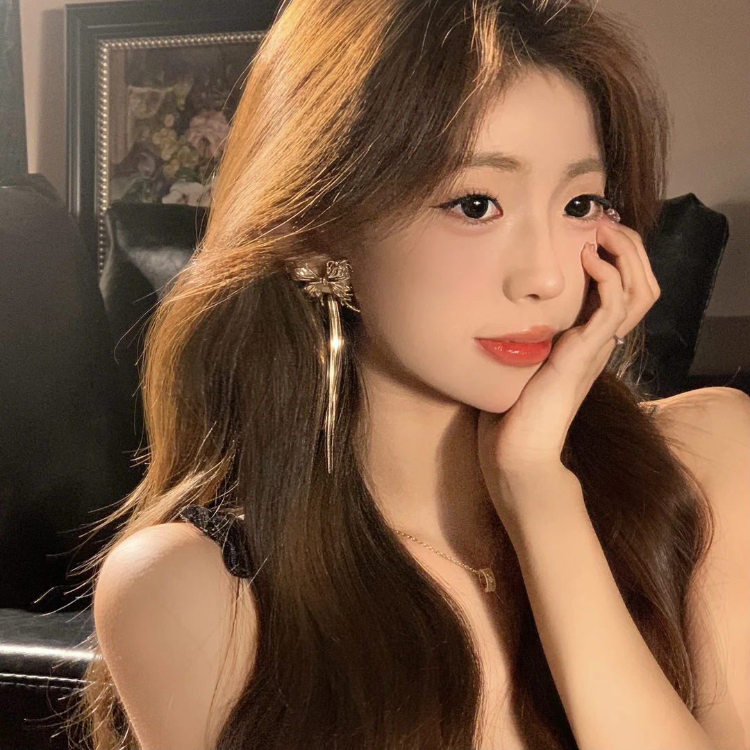 FULL GIRLISH耳环01010大气金色蝴蝶高级气质流苏耳饰