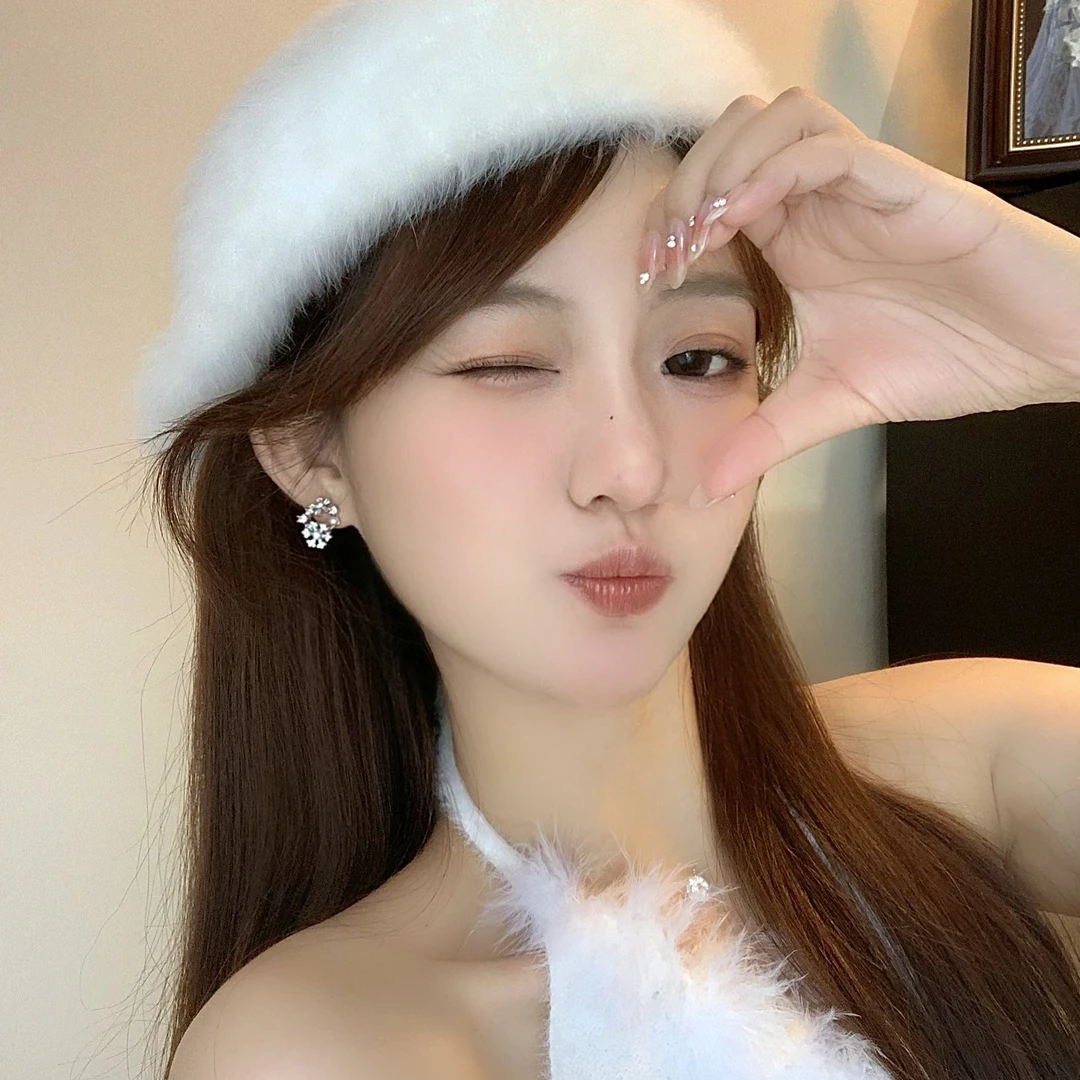 FULL GIRLISH耳环00847秋冬新款满镶雪花耳环