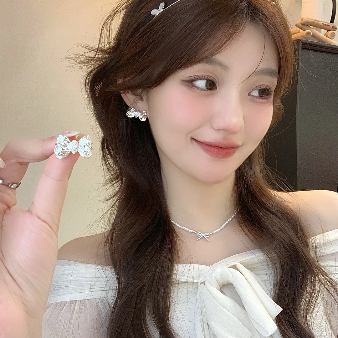 FULL GIRLISH耳环00619百搭蝴蝶结气质简约耳饰