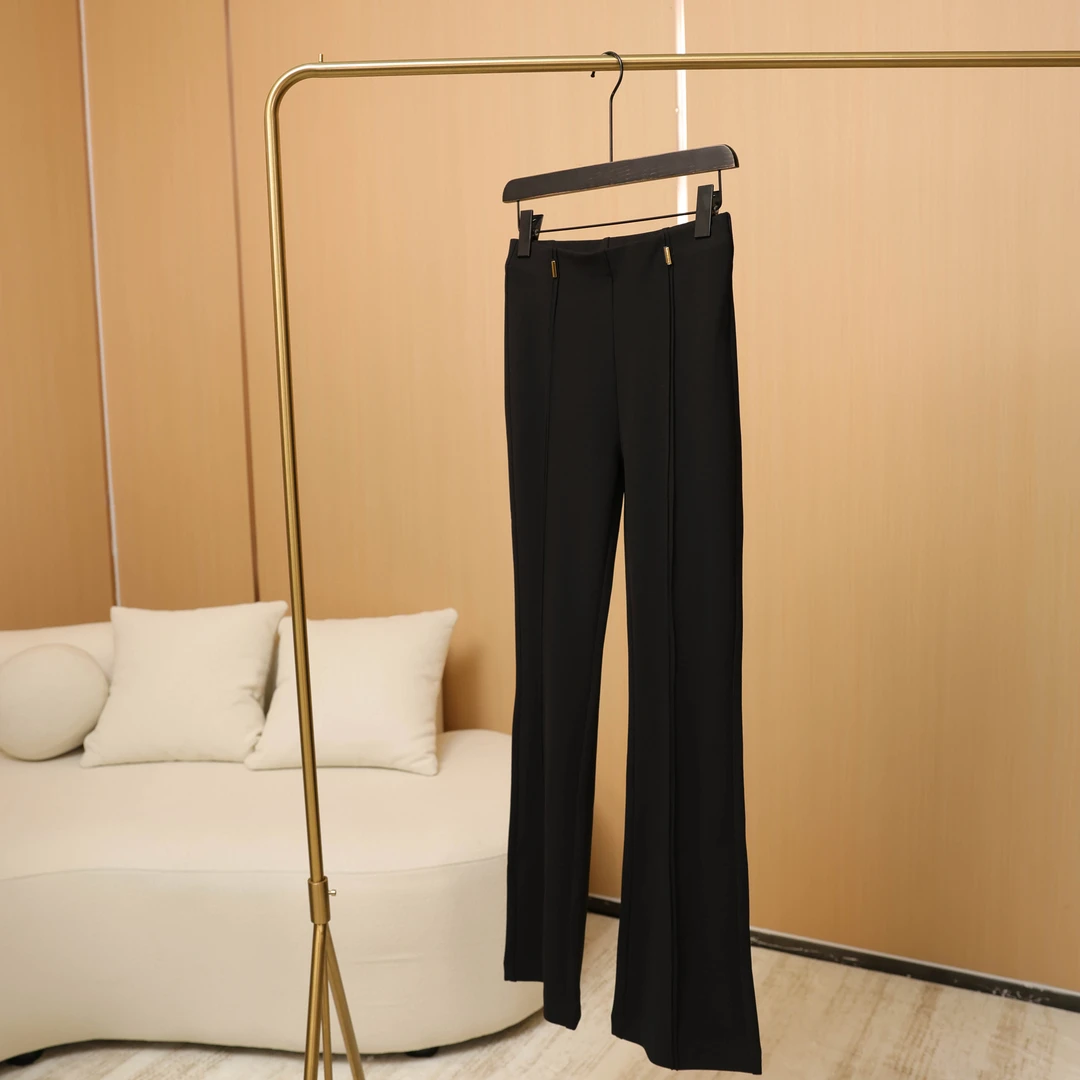 2024夏季新款气质微喇裤女小金豆高腰轻奢显腿长显瘦休闲裤