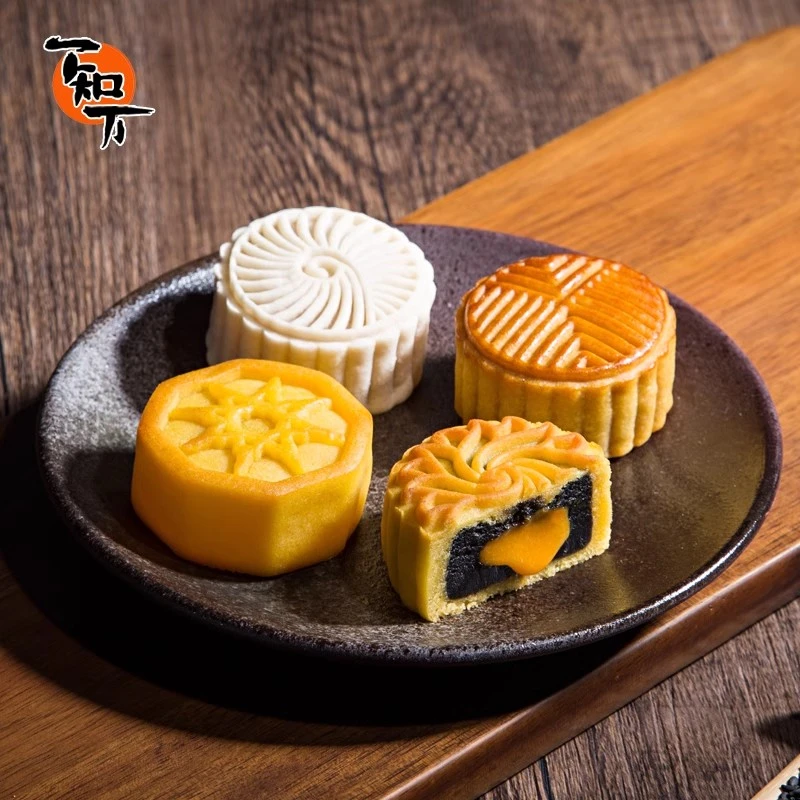 一知万流心奶黄月饼菠萝蛋黄莲蓉豆沙广式糕点桃山皮中秋团圆送礼
