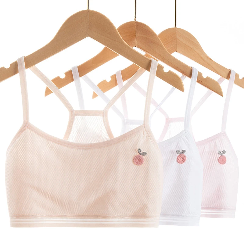 7-16岁夏季网眼少女内衣发育期小背心女童初中生透气少女文胸抹胸